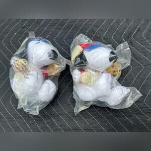 NEW Peanuts Snoopy Plushie Baseball Collectible MetLife Vintage - 2 pc